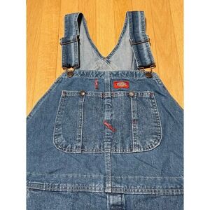 Dickies Dungarees Adult 36x30 Blue Bib Overalls Denim Workwear Carpenter Mens